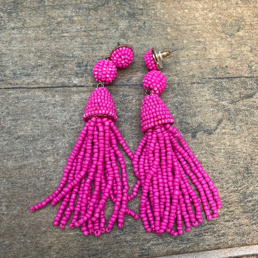 Baublebar pink fringe beaded earrings